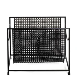 Moderner Retro Zeitungsständer in Schwarz - Konrad