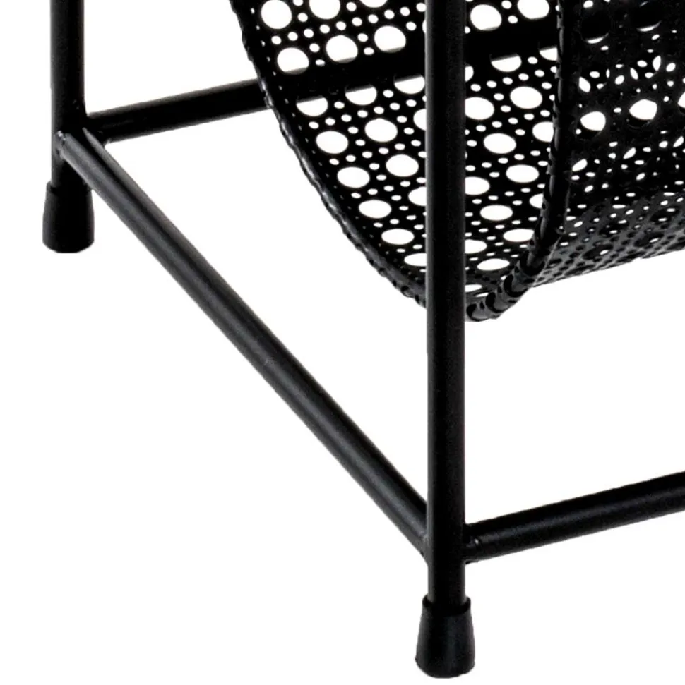 Moderner Retro Zeitungsständer in Schwarz - Konrad