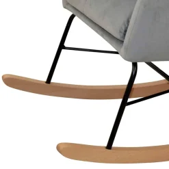 Moderner Schaukelstuhl aus Samt in Grau - Cenka