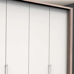 Moderner Schlafzimmerschrank in Weiß & Eiche sägerau - Vaclyn