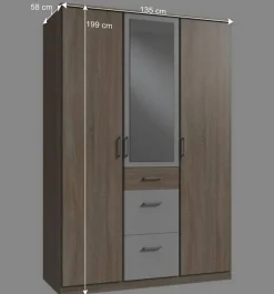 Moderner Schlafzimmer-Schrank zweifarbig - Coros