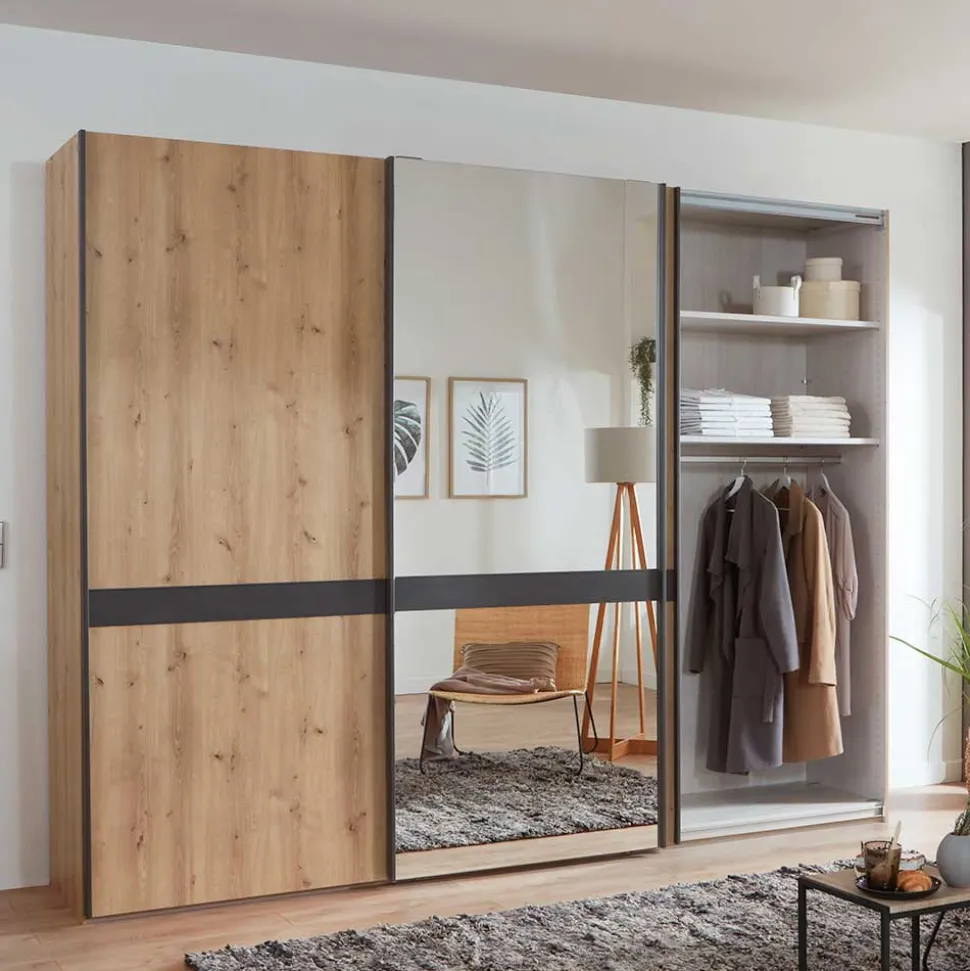 Moderner Schwebetürenschrank mit Spiegel - Ulapos