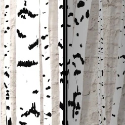 Moderner Skandi Paravent mit Birken & Mauer - Aron