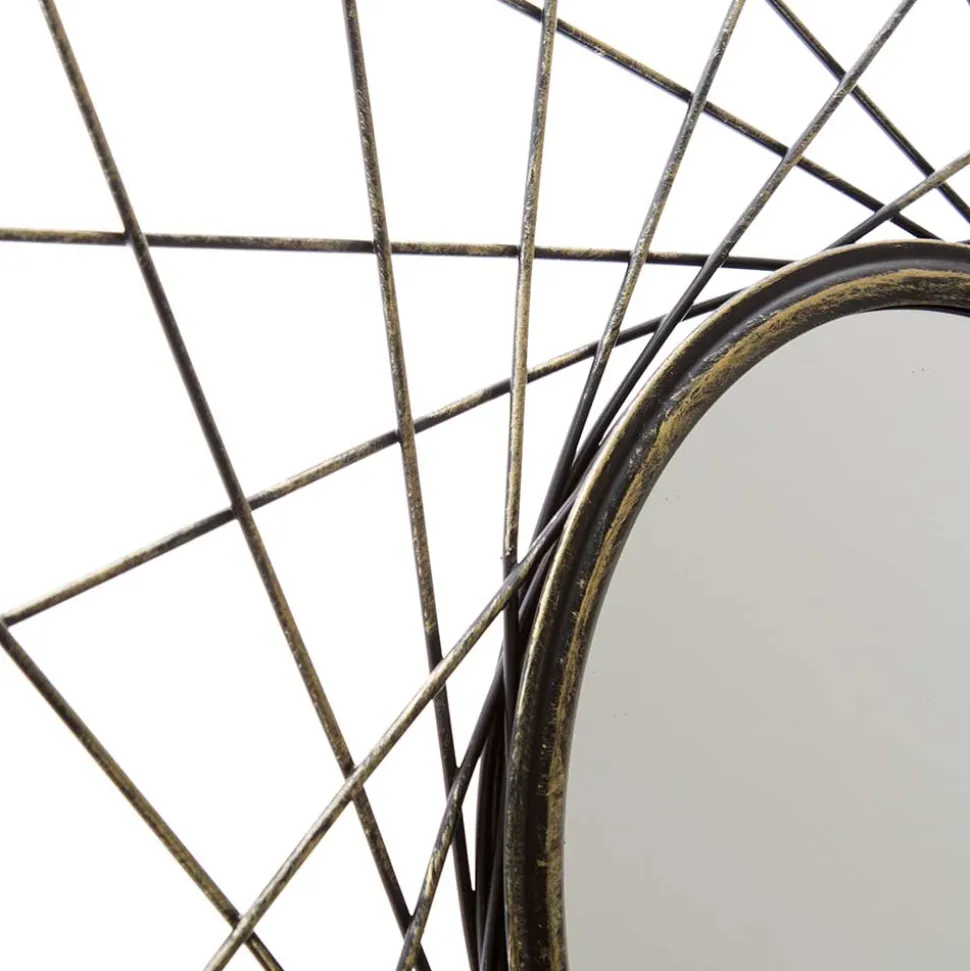 Moderner Spiegel in Altgold Metallrahmen - Emrany