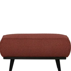 Moderner Stoffhocker Boucle in Rotbraun - Anizia
