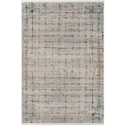 Moderner Teppich in Hellgrau & Terracotta - Ropez