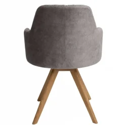 Moderner Tischsessel aus Velours Grau - Faunatia