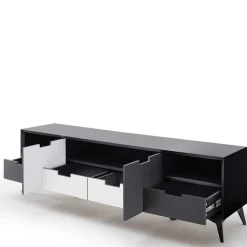 Moderner TV Unterschrank in Weiß & Grau - Vadids