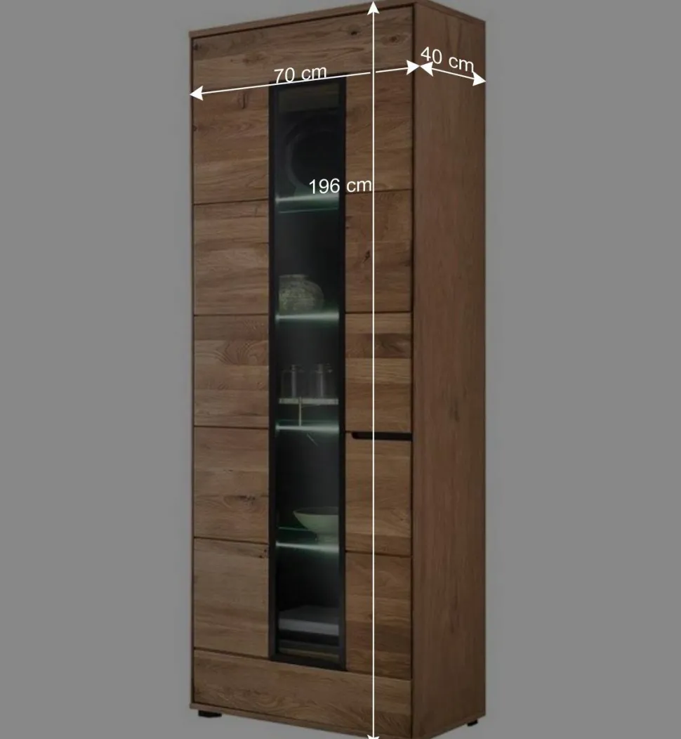 Moderner Vitrinenschrank 70x196x40 cm - Sennya