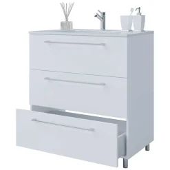 Modernes Bad in Weiß Möbelset - Ipsum (vierteilig)
