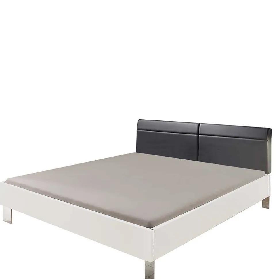 Modernes Bett in Weiß mit Dunkelgrau - Oledra