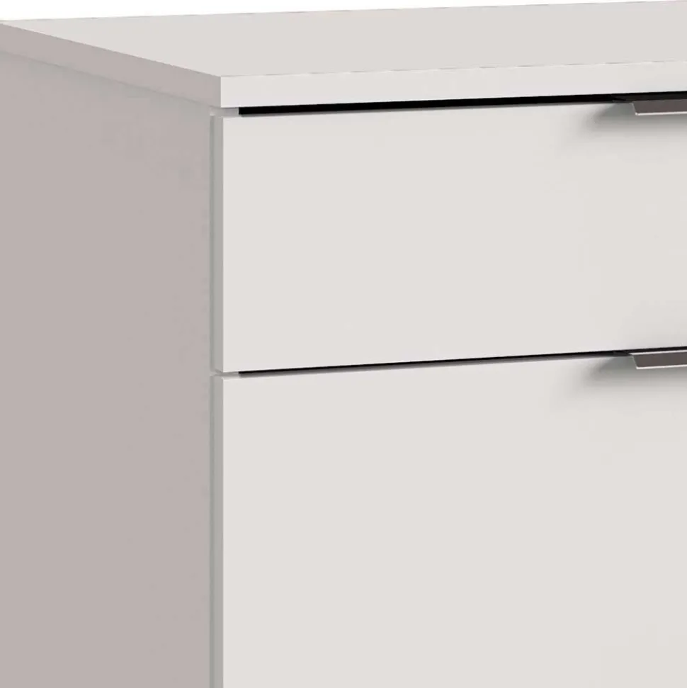 Modernes Bett in Weiß mit Dunkelgrau - Oledra