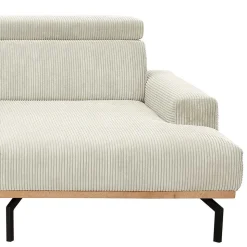 Modernes Ecksofa in Creme Cordbezug - Caldizza