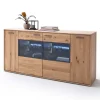 Modernes Eiche Sideboard mit Glaseinsätzen - Assela