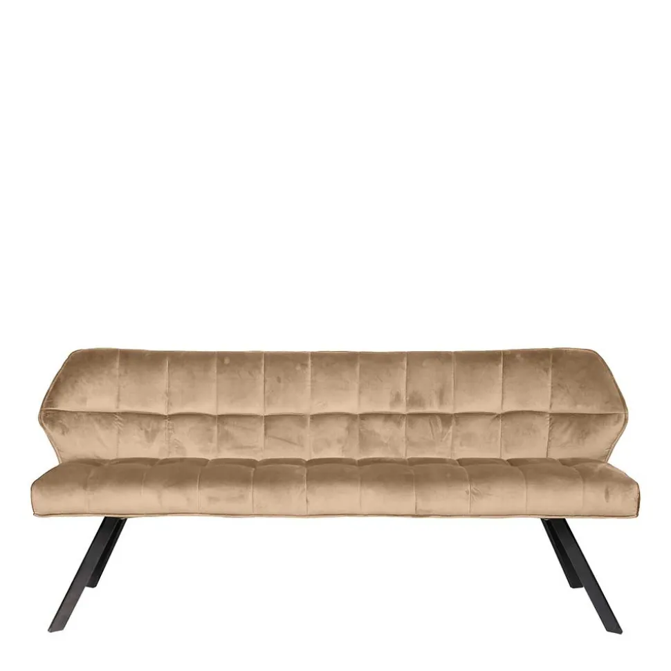 Modernes Esstisch Sofa in Beige Samt - Foxxy