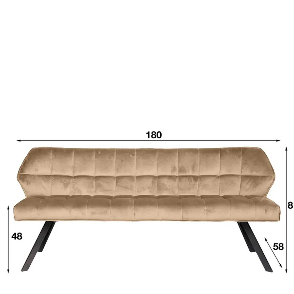 Modernes Esstisch Sofa in Beige Samt - Foxxy