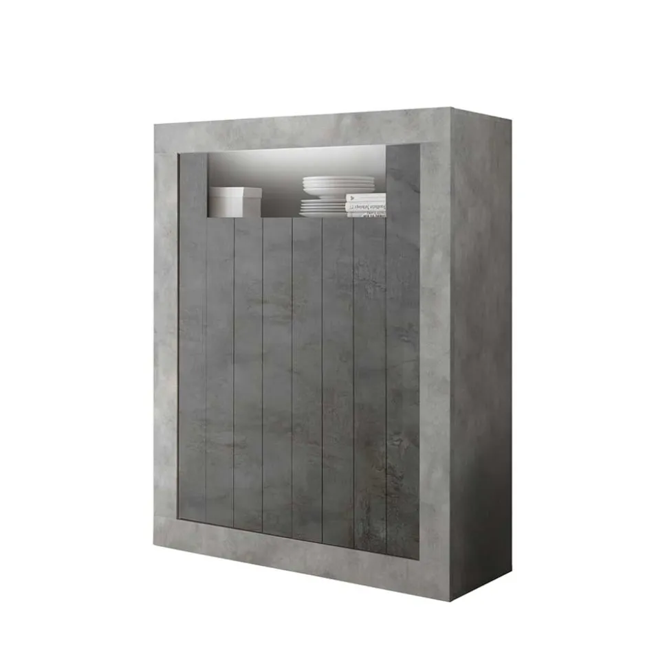 Modernes Highboard in Hellgrau & Dunkelgrau - Crespian