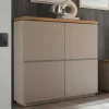 Modernes Highboard in Taupe & Akazie - Anja