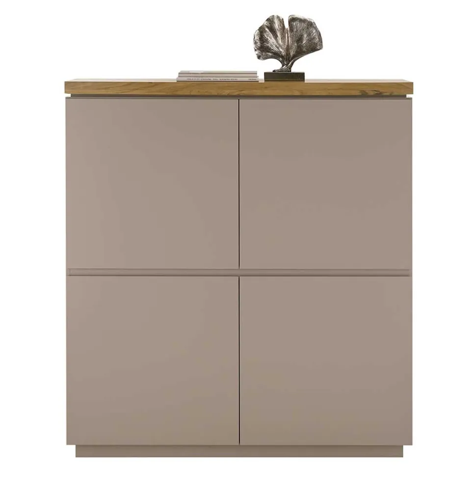 Modernes Highboard in Taupe & Akazie - Anja