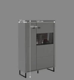 Modernes Highboard mit Glaseinsatz - Varzino