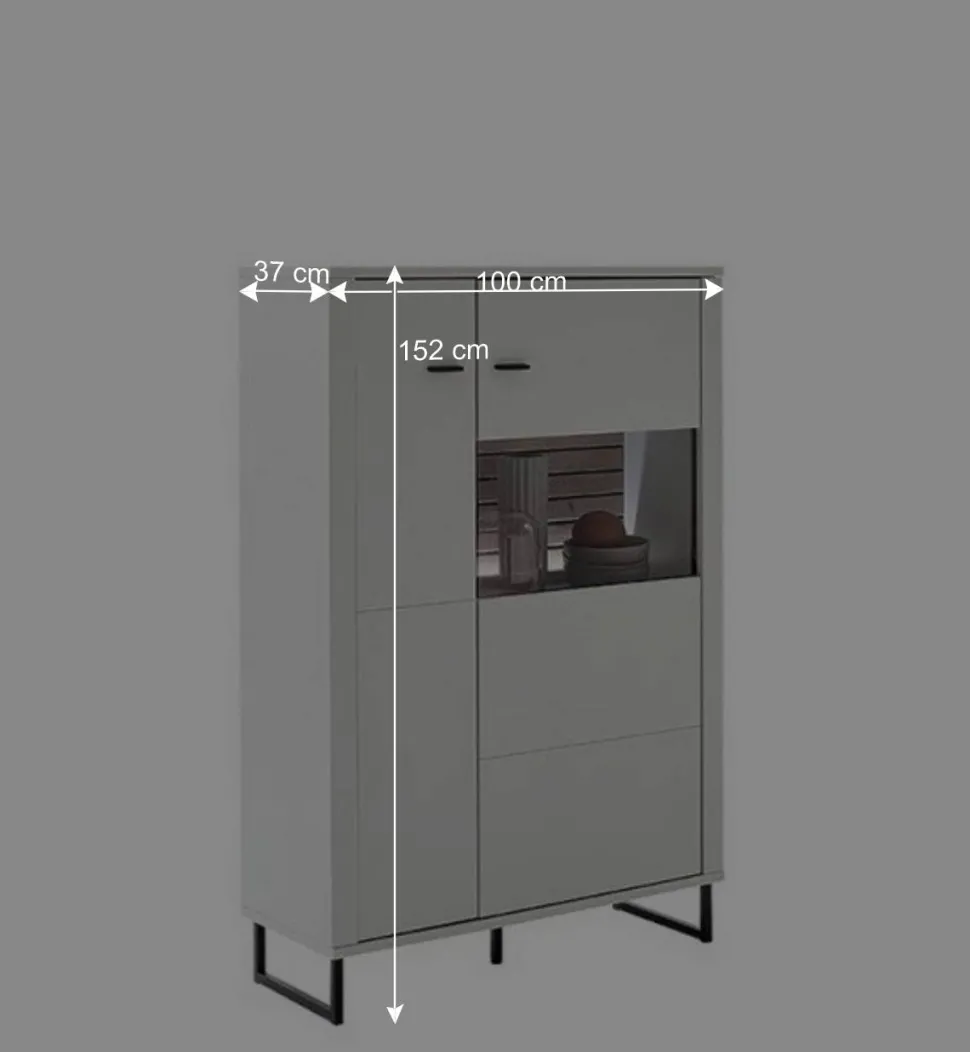 Modernes Highboard mit Glaseinsatz - Varzino