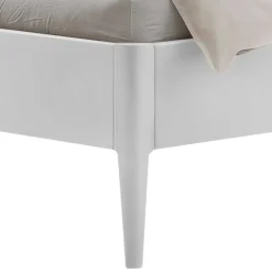 Modernes Holzbett in Weiß mit grauem Kopfteil - Cracks