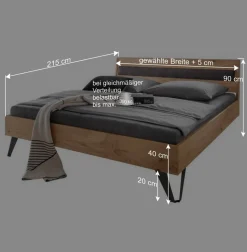 Modernes Holzbett in Wildeichefarben - Dizamora