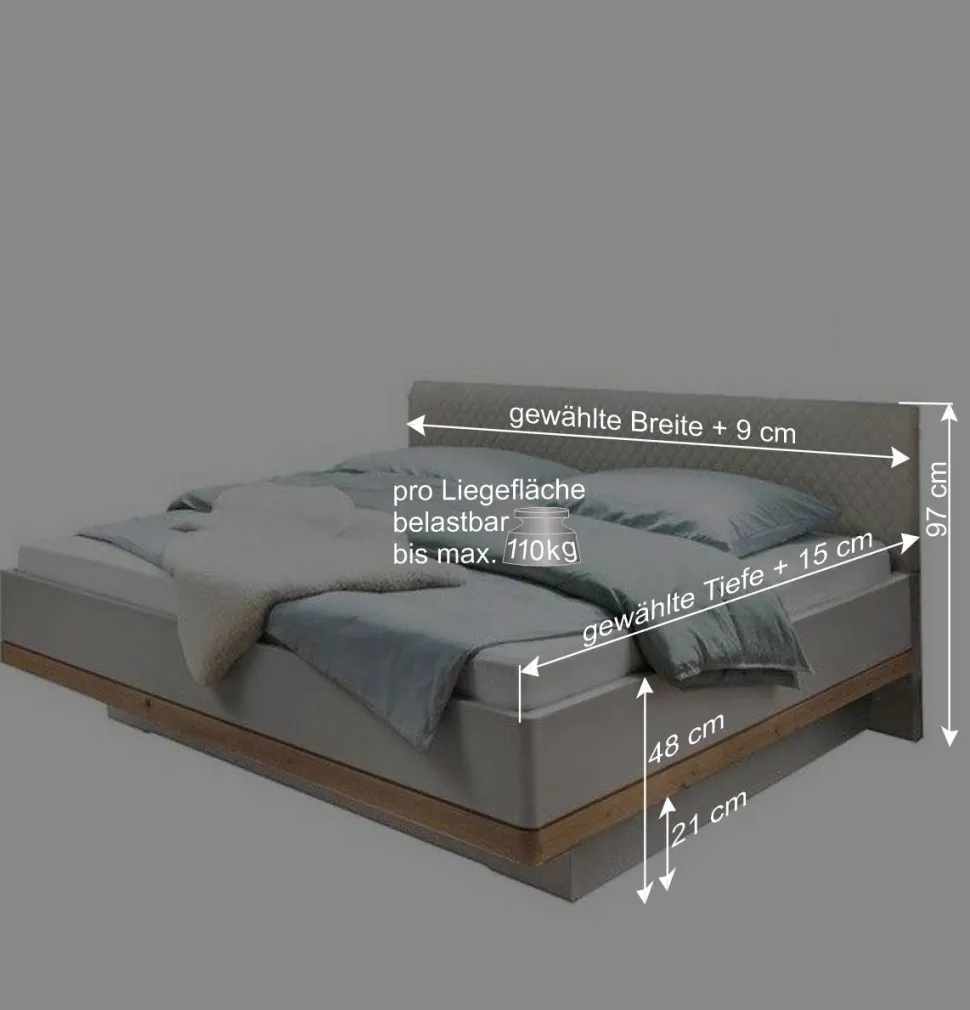 Modernes Kunstlederbett in Beige - Crascanu