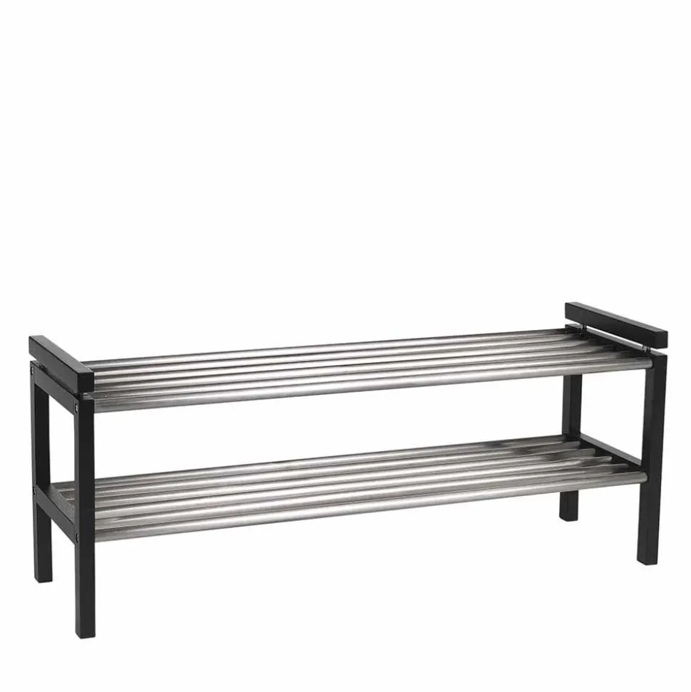 Modernes Schuhregal in Schwarz & Edelstahl - Geskan