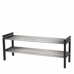 Modernes Schuhregal in Schwarz & Edelstahl - Geskan