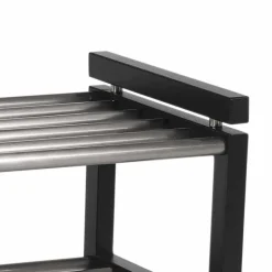 Modernes Schuhregal in Schwarz & Edelstahl - Geskan