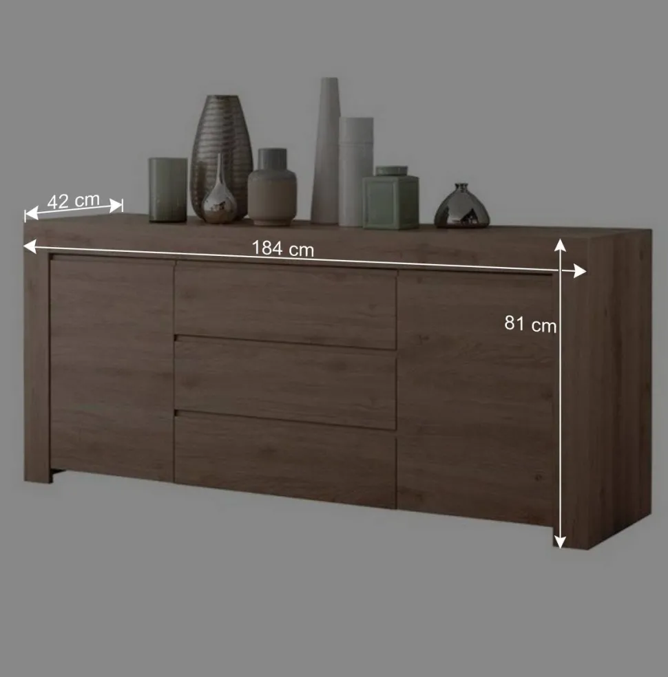 Modernes Sideboard in Holznachbildung Eiche - Karika I