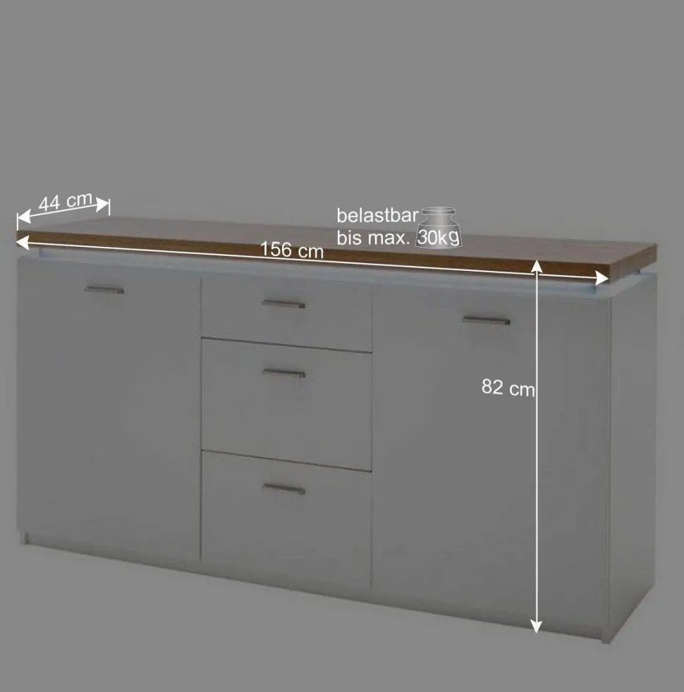Modernes Sideboard mit LED Beleuchtung - Nusenia
