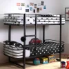 Modernes Stockbett aus Metall in Schwarz - Plentios