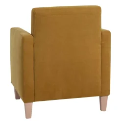 Modern-kantiger Sessel in Gelb und Buche - Crasting