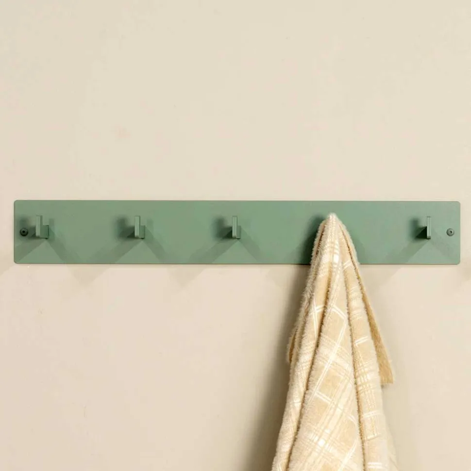 Modern-minimalistische Wandgarderobe in Graugrün - Mecia