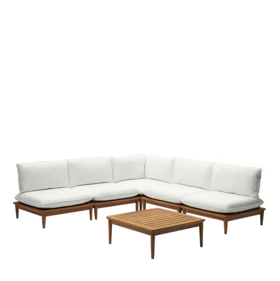 Modul Lounge aus Teak - Palm (sechsteilig)