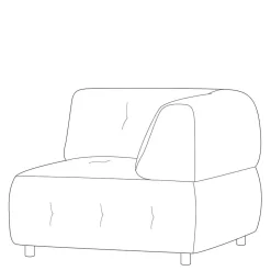 Modul-Wohnlandschaft Ecke in Graubraun - Shinin