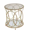 Mondäner Beistelltisch mit Glas & Spiegel & Metall Ziamo in Goldfarben