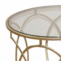 Mondäner Beistelltisch mit Glas & Spiegel & Metall Ziamo in Goldfarben