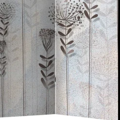 Monochrom bedruckter Paravent mit floralem Motiv - Stepana