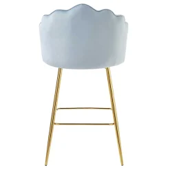 Muschel Barstühle in Hellgrau & Gold - Locceri (2er Set)