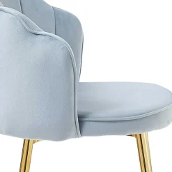 Muschel Barstühle in Hellgrau & Gold - Locceri (2er Set)