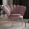 Muschel Loungesessel in Altrosa Samt - Ilena