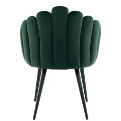 Muschel-Designstuhl in Dunkelgrün Samt - Kenia