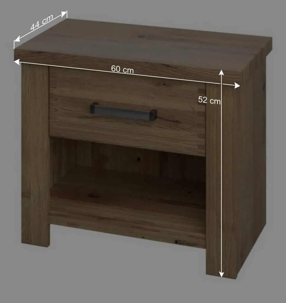 Nachtkommode aus Asteiche teilmassiv - Riostar