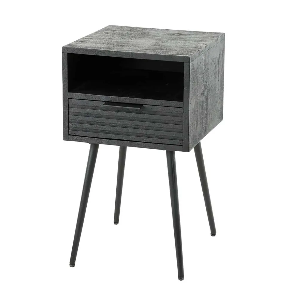 Nachtkommode Beistelltisch in Schwarz - Jadamos
