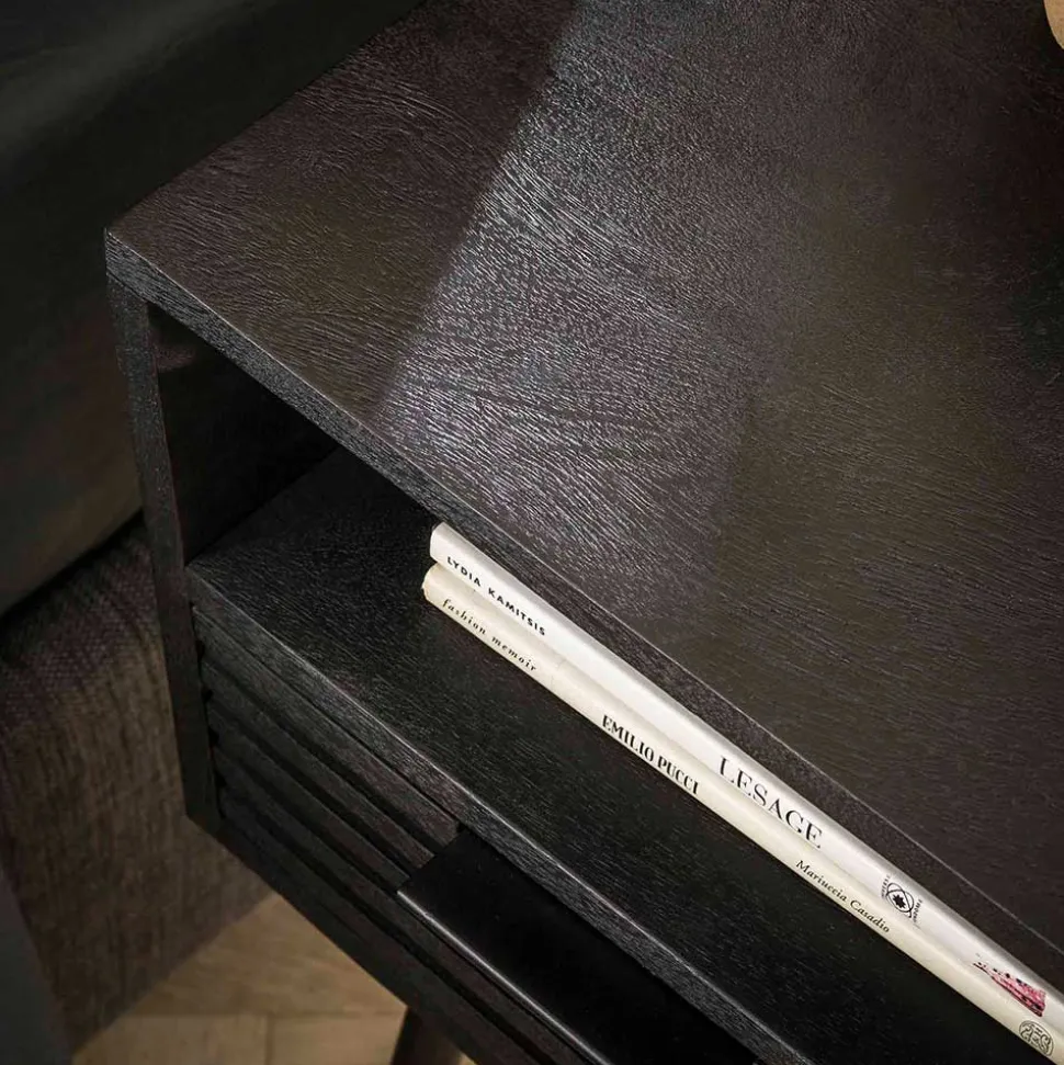 Nachtkommode Beistelltisch in Schwarz - Jadamos