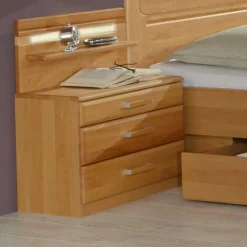 Nachtkommode Bordeaux aus Erle (2er Set)