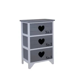 Nachtkommode Cosmonata in Grau Weiß